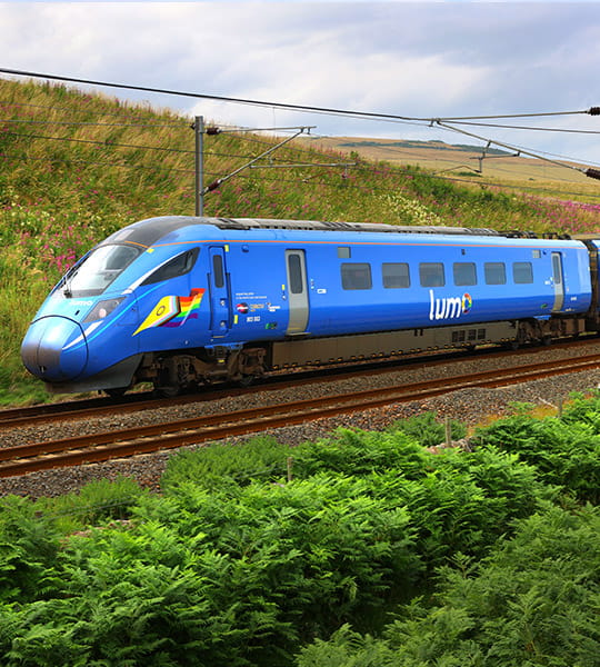 Lumo train on a field