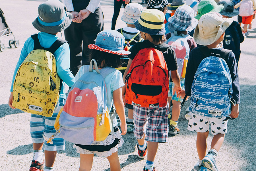 group of children walking together