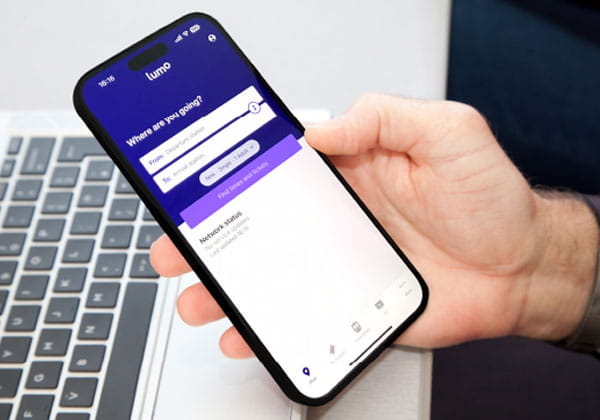 person using LumoGo app on their phone