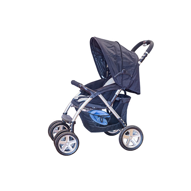 a blue pram