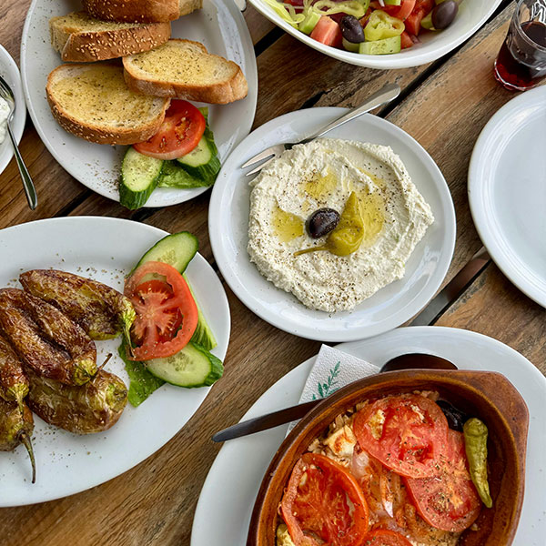 Greek food dishes