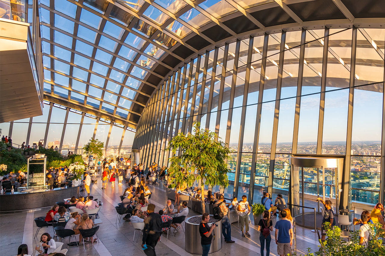 Sky Garden in London during sunset