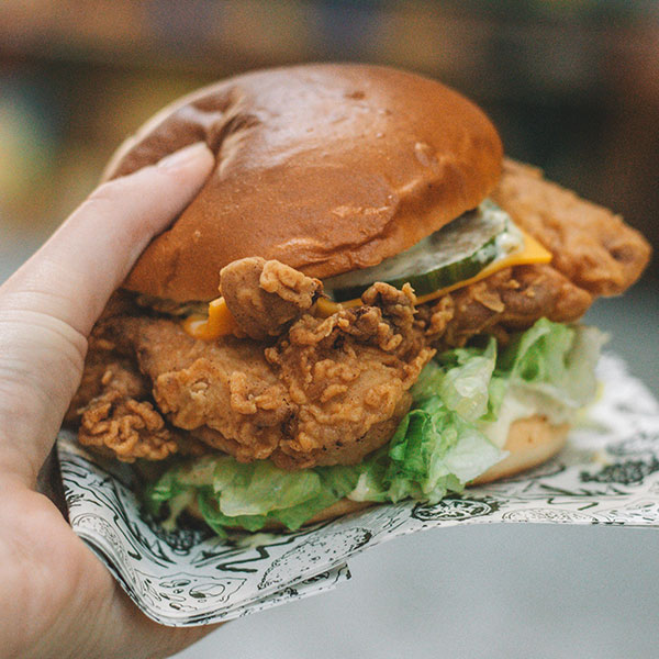 Fried chicken burger