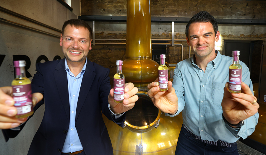 Martijn Gilbert, Lumo Managing Director, and Huw Wright, Managing Director at Holyrood Distillery