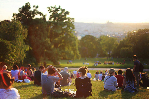 People having a picnic in the park
