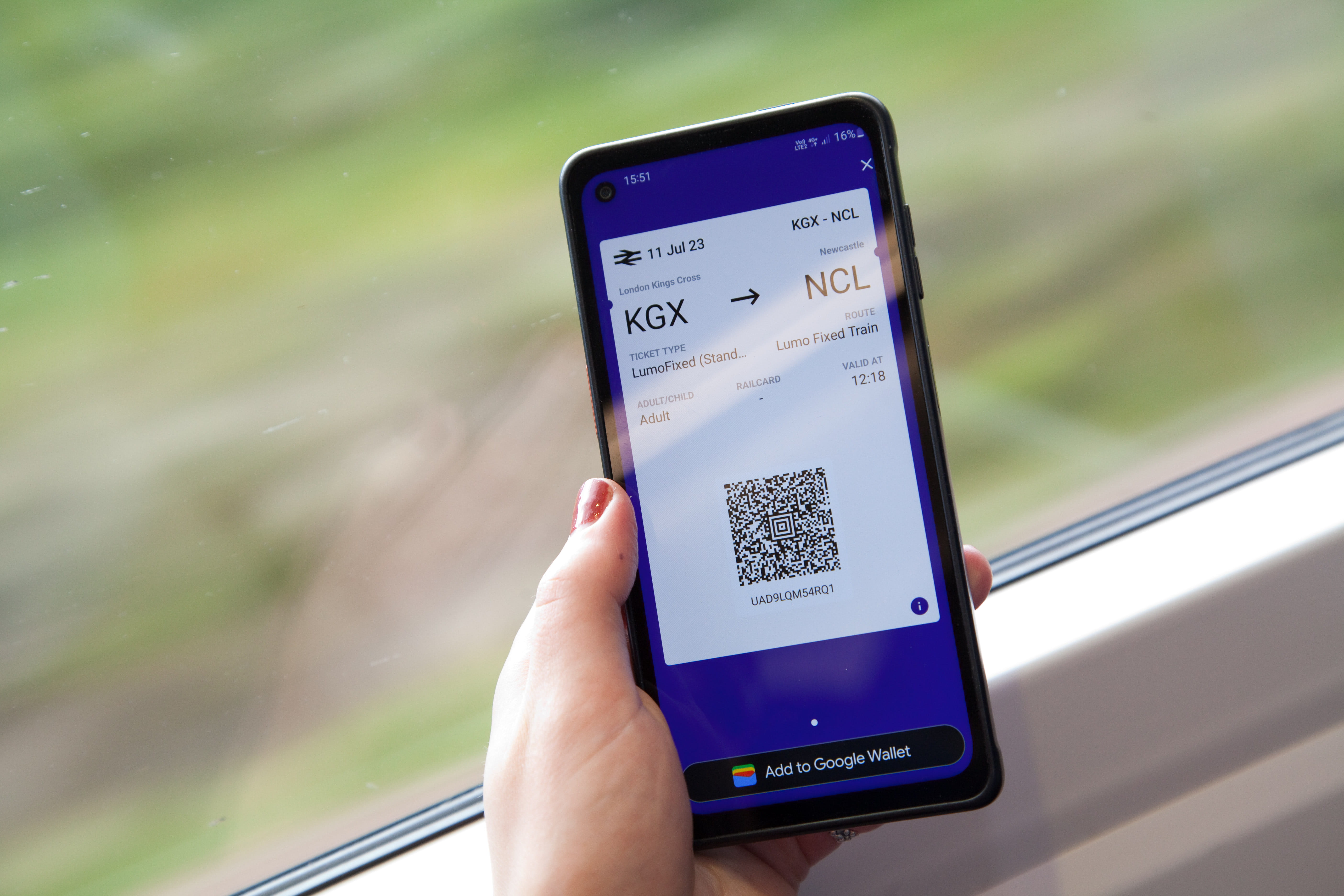 train e-ticket on phone