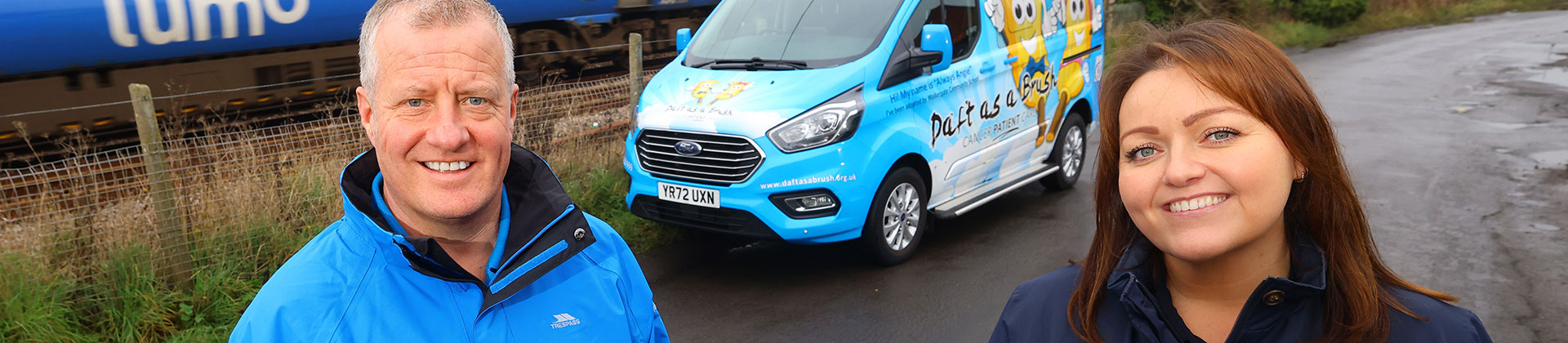 Lumo train driver Claire Walker (right) with Daft As A Brush driver Ian Beecroft (left)