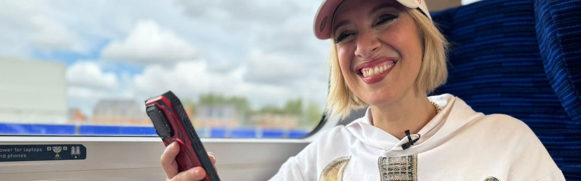 Bev Lyons on a Lumo train