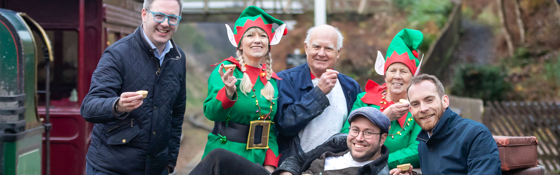 Tanfield Railway and Lumo Teams sharing mince pies